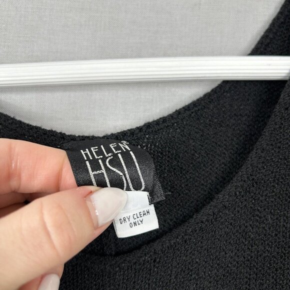 VTG Helen HSU Womens Dress Small Black Knit Midi Sweater Lagenlook Modest Travel - Picture 4 of 9